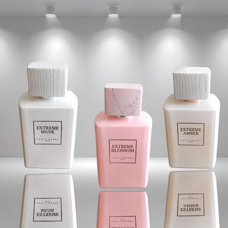 Combinazione layering Louis Varel Extreme Blossom, Amber e Musk ispirata a La Vie Est Belle di Lancôme.