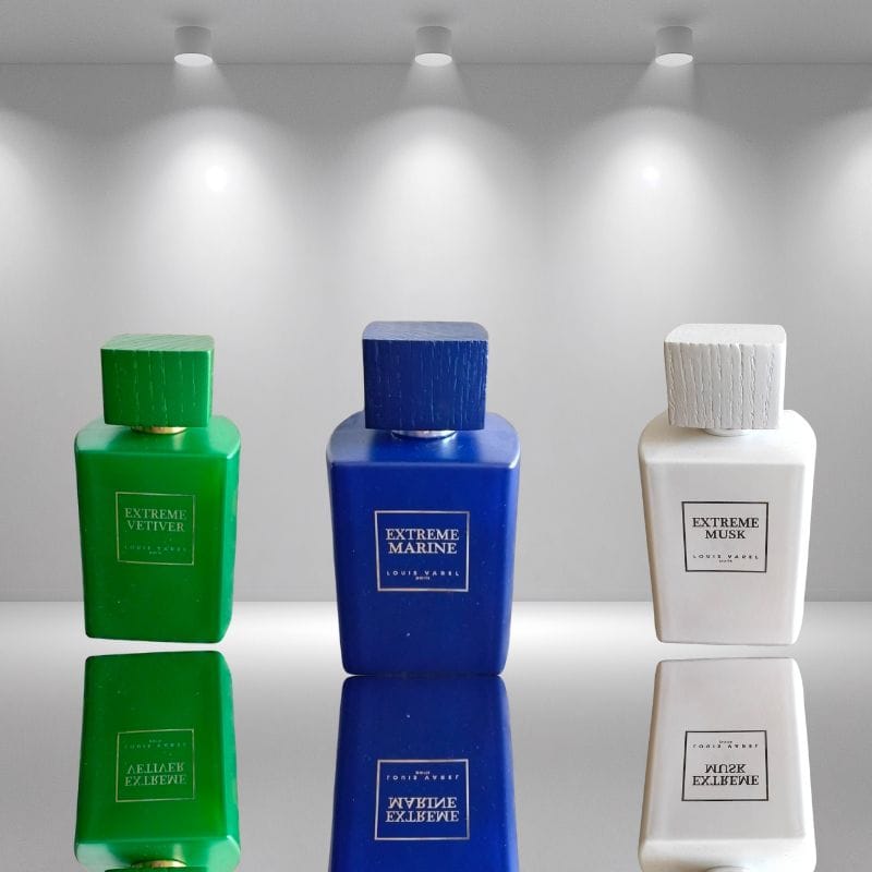 Combinazione layering Louis Varel Extreme Vetiver, Marine e Musk per effetto tipo Sauvage.
